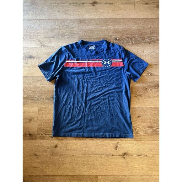 Under Armour Mens Blue Short Sleeve T-shirt USA Size Large - Picture 1 of 3